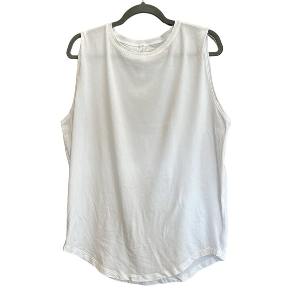 lululemon athletica Tops - Lululemon Brunswick Muscle Tank Top White Womens Pima Cotton Yoga Size 12